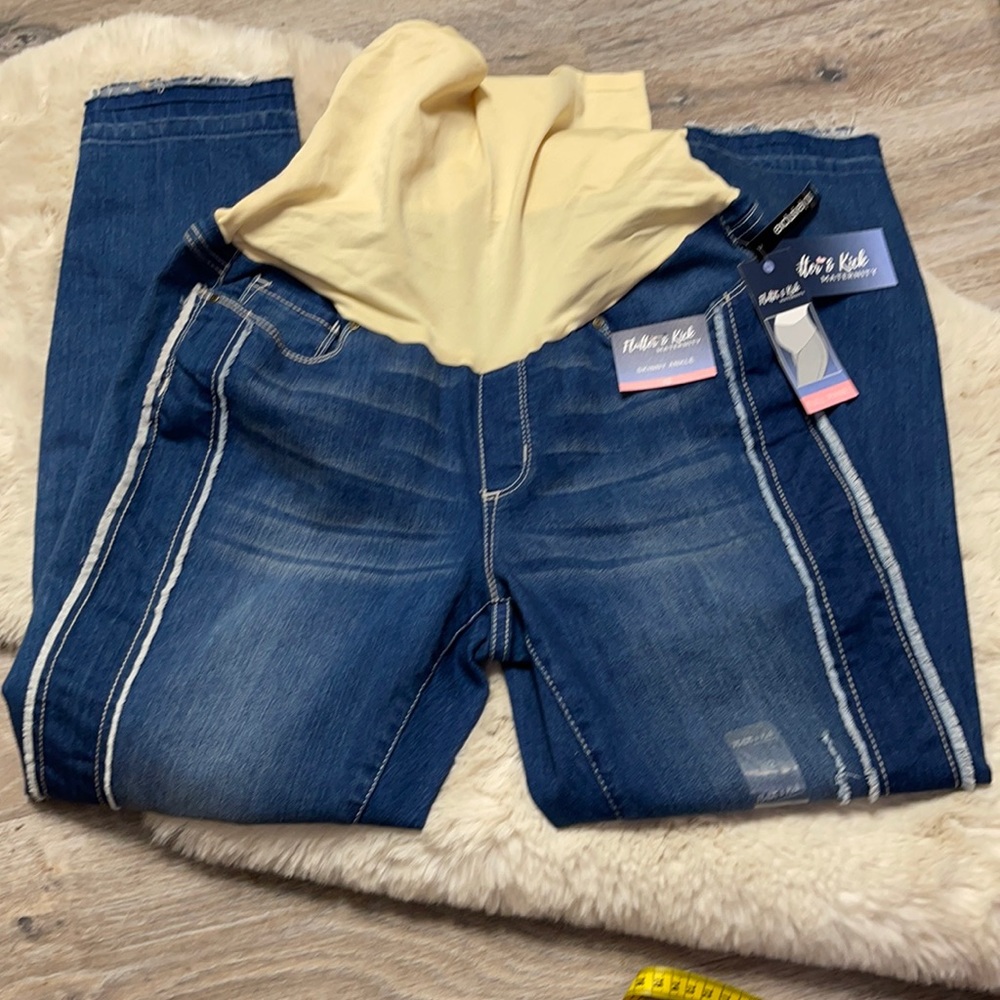 🦋4/$25 Maternity Skinny Ankle Jeans by Flutter & Kick Size 12